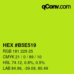 Color code: HEX #B5E519 | qconv.com