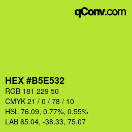 Color code: HEX #B5E532 | qconv.com