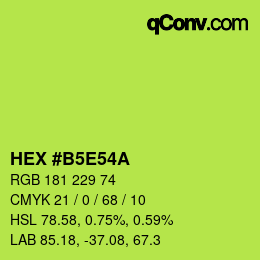 Color code: HEX #B5E54A | qconv.com
