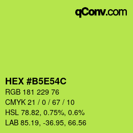 Farbcode: HEX #B5E54C | qconv.com