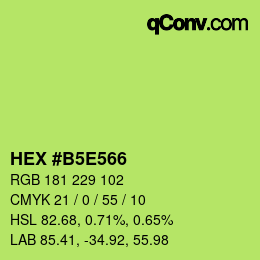 Código de color: HEX #B5E566 | qconv.com