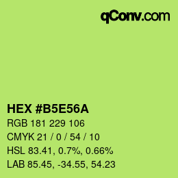 Color code: HEX #B5E56A | qconv.com