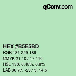 Color code: HEX #B5E5BD | qconv.com