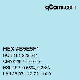 Color code: HEX #B5E5F1 | qconv.com