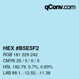 カラーコード: HEX #B5E5F2 | qconv.com