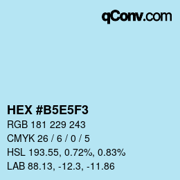 Color code: HEX #B5E5F3 | qconv.com