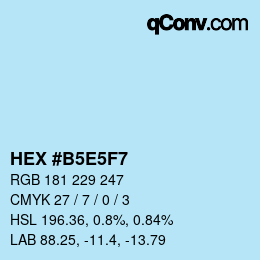 Color code: HEX #B5E5F7 | qconv.com