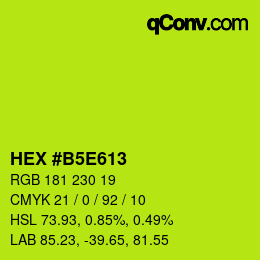 カラーコード: HEX #B5E613 | qconv.com