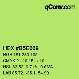 Color code: HEX #B5E669 | qconv.com