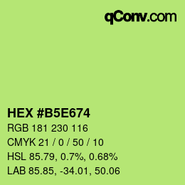 Color code: HEX #B5E674 | qconv.com