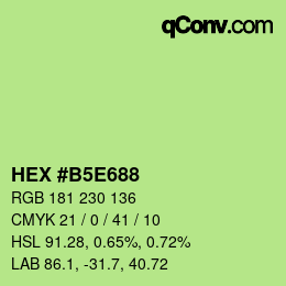 Color code: HEX #B5E688 | qconv.com