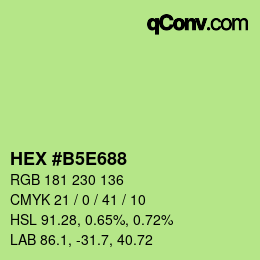 カラーコード: HEX #B5E688 | qconv.com