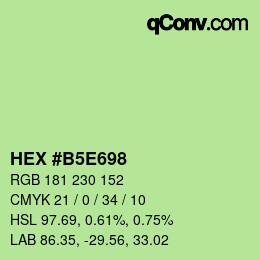 Farbcode: HEX #B5E698 | qconv.com
