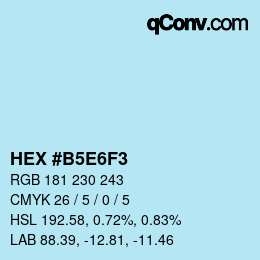Color code: HEX #B5E6F3 | qconv.com