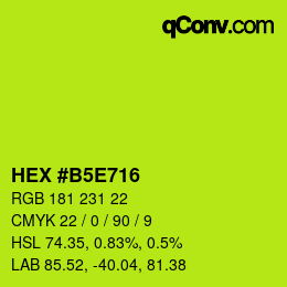 カラーコード: HEX #B5E716 | qconv.com