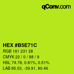 Código de color: HEX #B5E71C | qconv.com