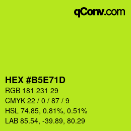 Color code: HEX #B5E71D | qconv.com