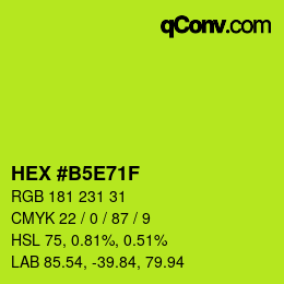 カラーコード: HEX #B5E71F | qconv.com