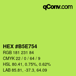 カラーコード: HEX #B5E754 | qconv.com