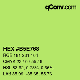 カラーコード: HEX #B5E768 | qconv.com