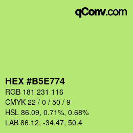 Color code: HEX #B5E774 | qconv.com
