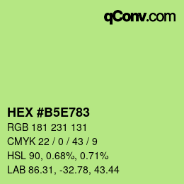 Color code: HEX #B5E783 | qconv.com