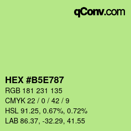 Color code: HEX #B5E787 | qconv.com