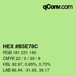 Farbcode: HEX #B5E78C | qconv.com