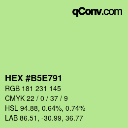 Color code: HEX #B5E791 | qconv.com