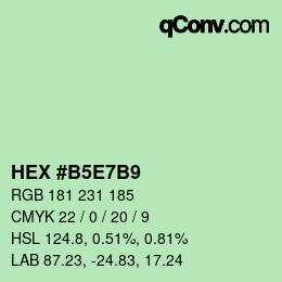 Color code: HEX #B5E7B9 | qconv.com