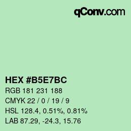 Color code: HEX #B5E7BC | qconv.com