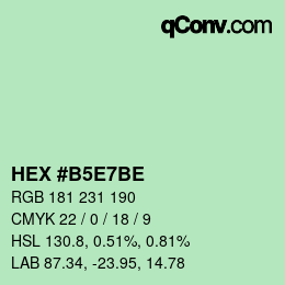 Color code: HEX #B5E7BE | qconv.com