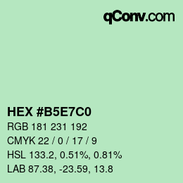 Color code: HEX #B5E7C0 | qconv.com