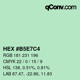 Color code: HEX #B5E7C4 | qconv.com