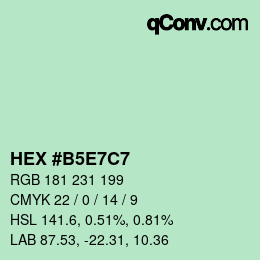 Color code: HEX #B5E7C7 | qconv.com