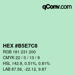 Color code: HEX #B5E7C8 | qconv.com