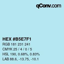 カラーコード: HEX #B5E7F1 | qconv.com