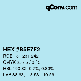 Color code: HEX #B5E7F2 | qconv.com