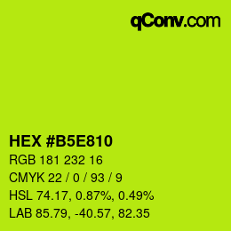 Color code: HEX #B5E810 | qconv.com