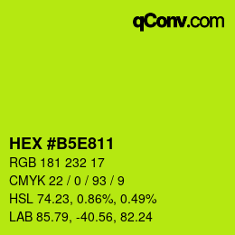 カラーコード: HEX #B5E811 | qconv.com