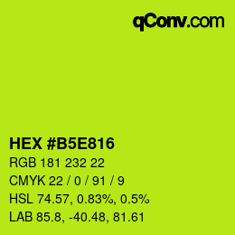 Color code: HEX #B5E816 | qconv.com