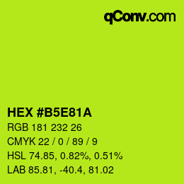カラーコード: HEX #B5E81A | qconv.com