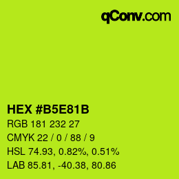 Color code: HEX #B5E81B | qconv.com