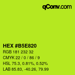 Color code: HEX #B5E820 | qconv.com