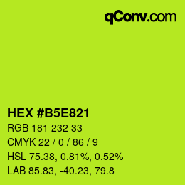 Color code: HEX #B5E821 | qconv.com
