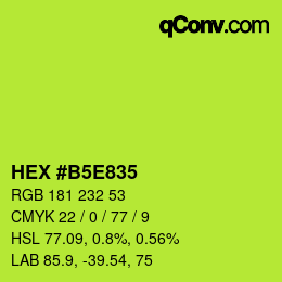 Farbcode: HEX #B5E835 | qconv.com