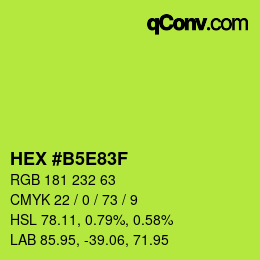 Color code: HEX #B5E83F | qconv.com