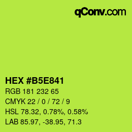 Color code: HEX #B5E841 | qconv.com