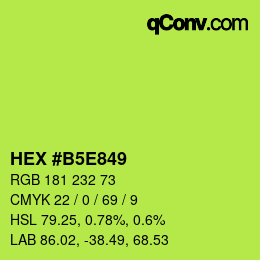 Color code: HEX #B5E849 | qconv.com