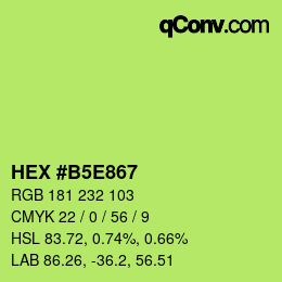 Color code: HEX #B5E867 | qconv.com